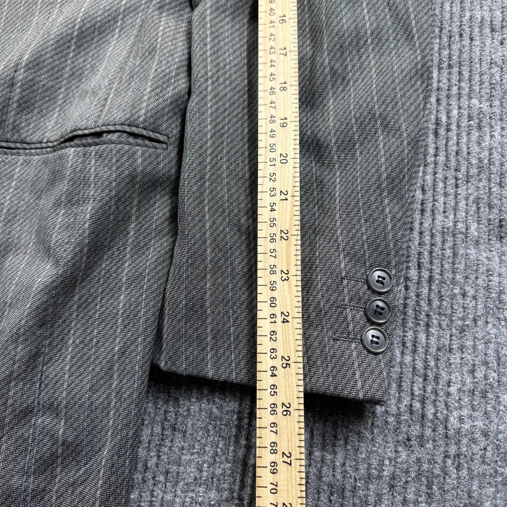 Yves Saint Laurent Blazer Mens 44 Gray Wool Pinstripe Two Button Suit‎ Jacket - Picture 4 of 8